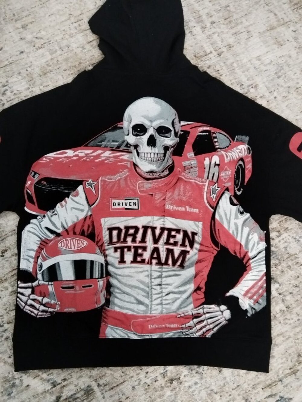 BrandMakers Driven Racing Club Skull Zip Up Hoodie NWT L